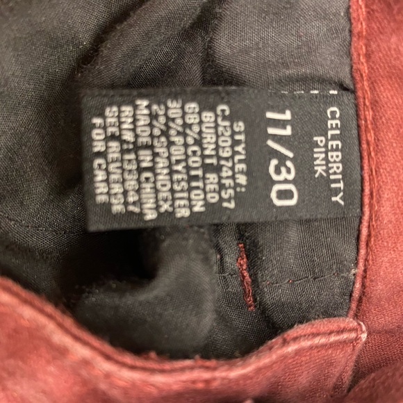 Burnt Red jeans Size 11/30 Celebrity Pink. - Picture 6 of 8